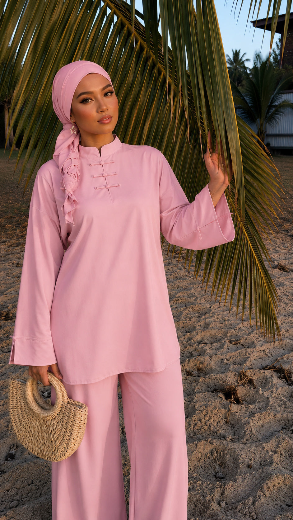 Burkini 3 pièces rose