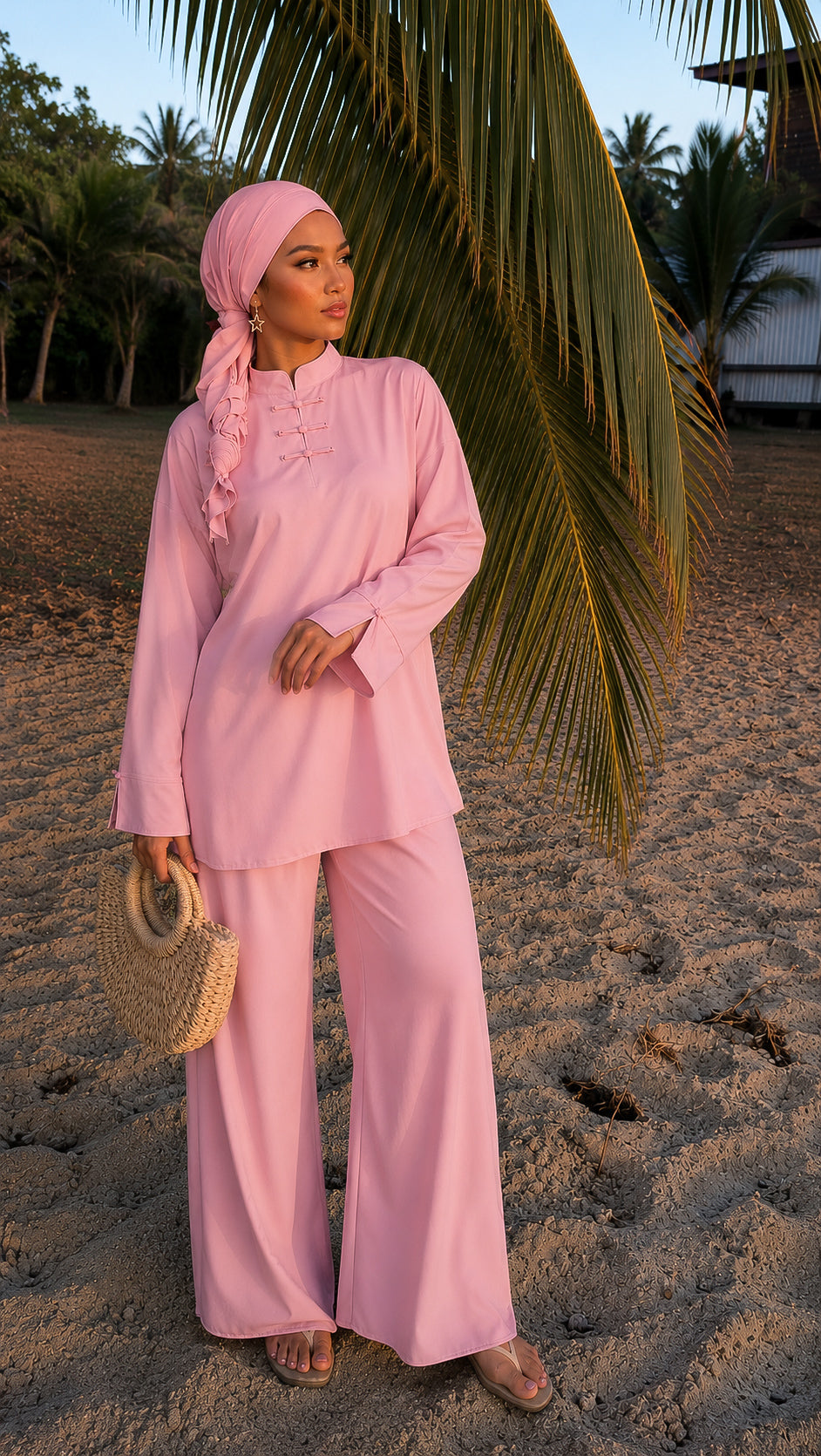 Burkini 3 pièces rose