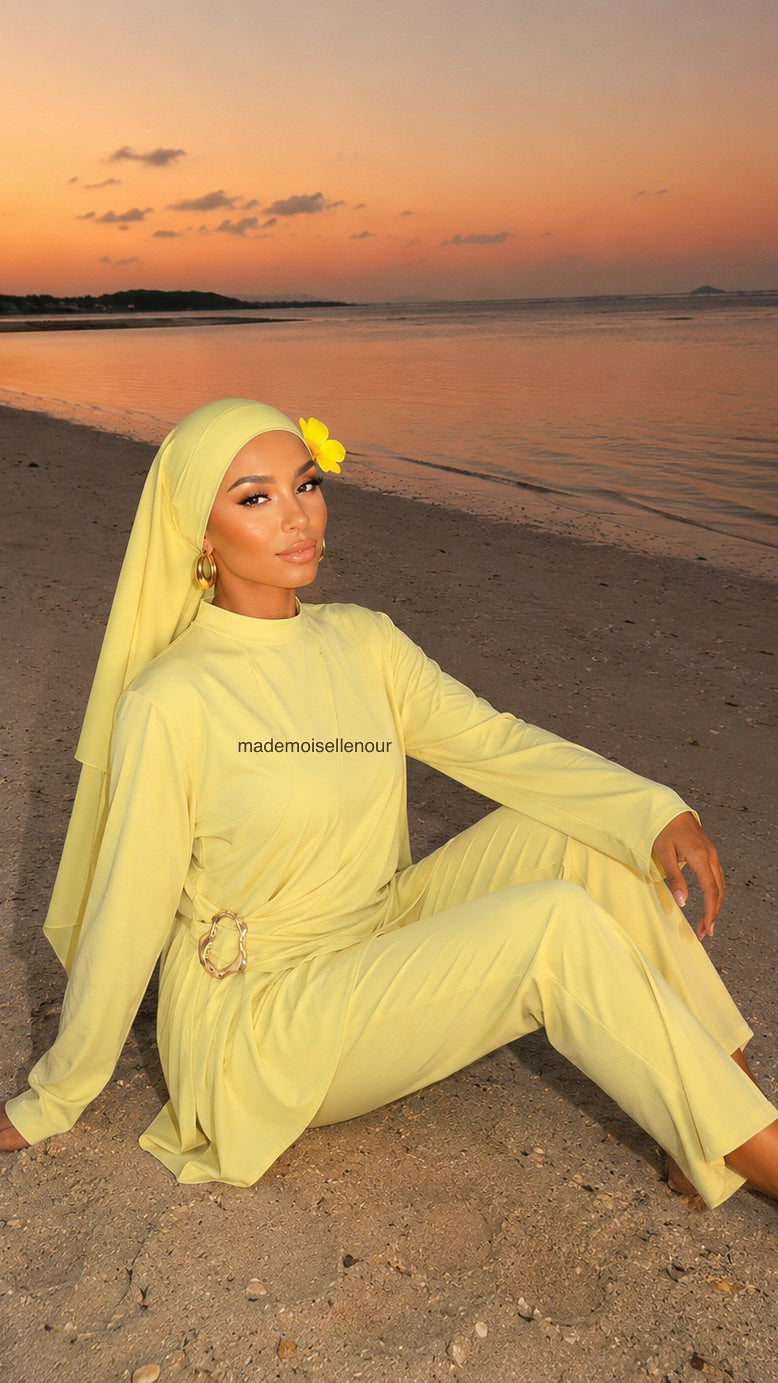 Burkini 3 pièces à détail doré