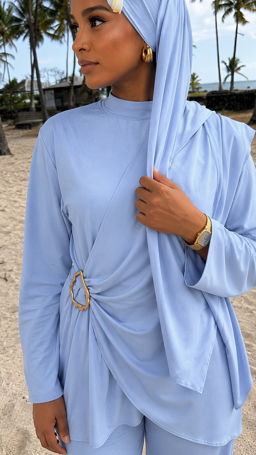 Burkini 3 pièces à détail doré
