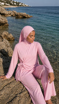 Précommande Burkini 3 pièces à noeud rose