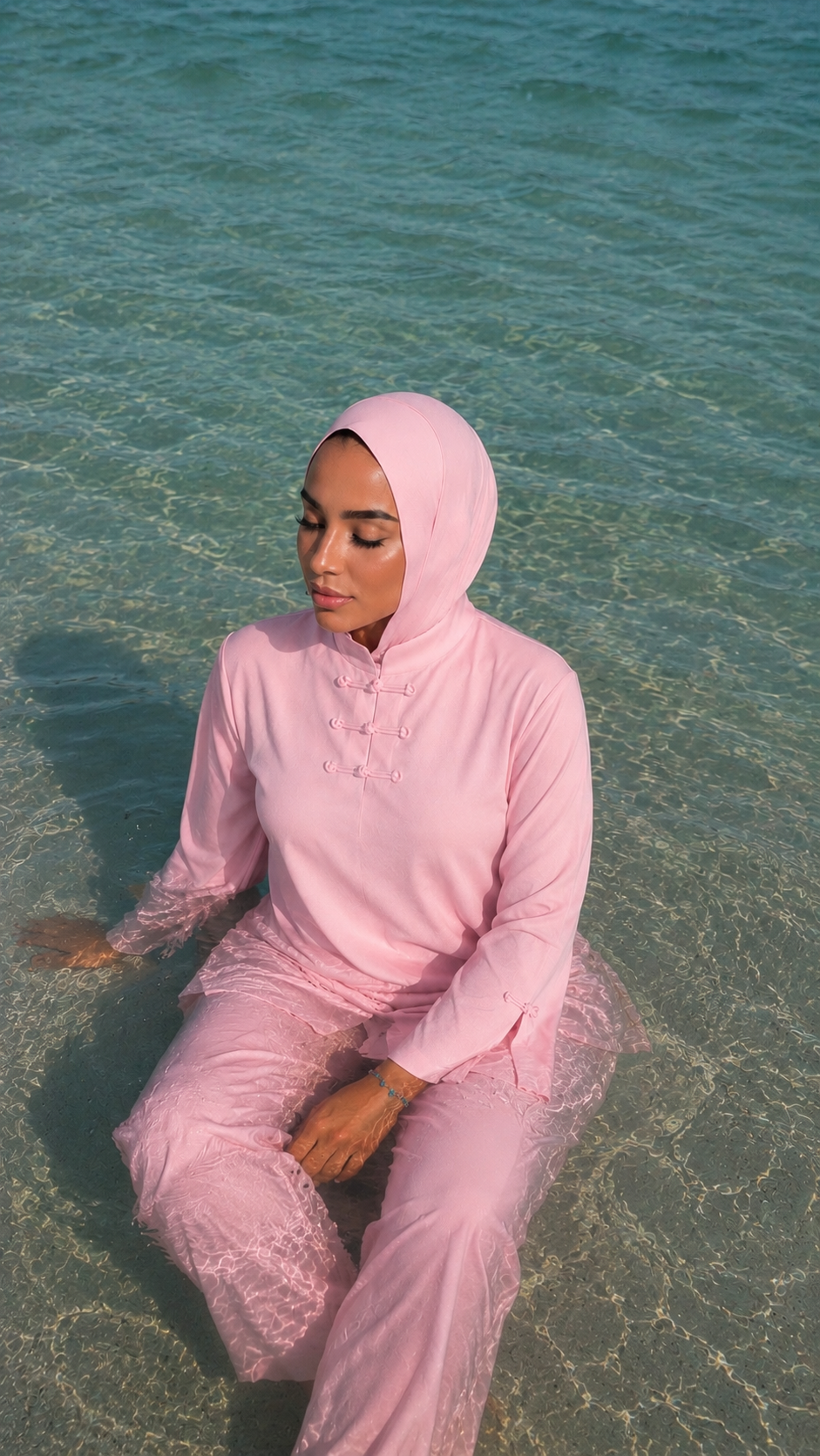 Burkini 3 pièces rose