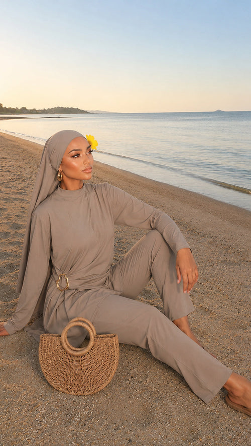 Burkini 3 pièces à détail doré